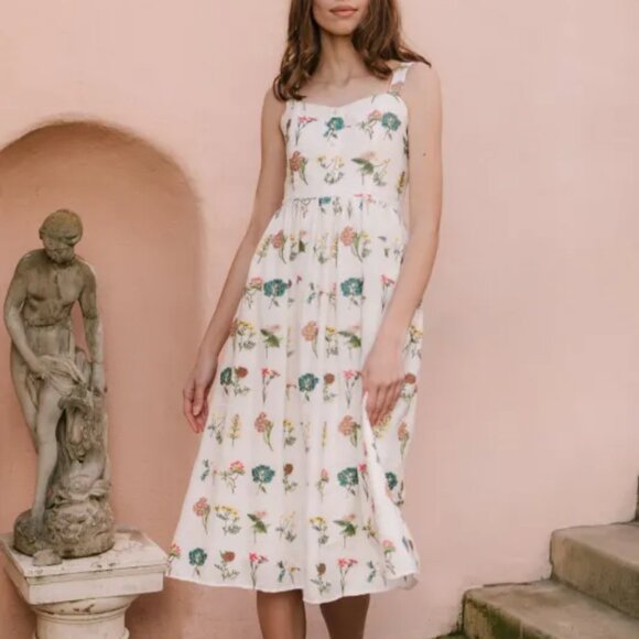 Ivy City Co Dresses & Skirts - Ivy City Co Robyn Dress with Embroidered Wildflower Pattern Cotton Blend NWT